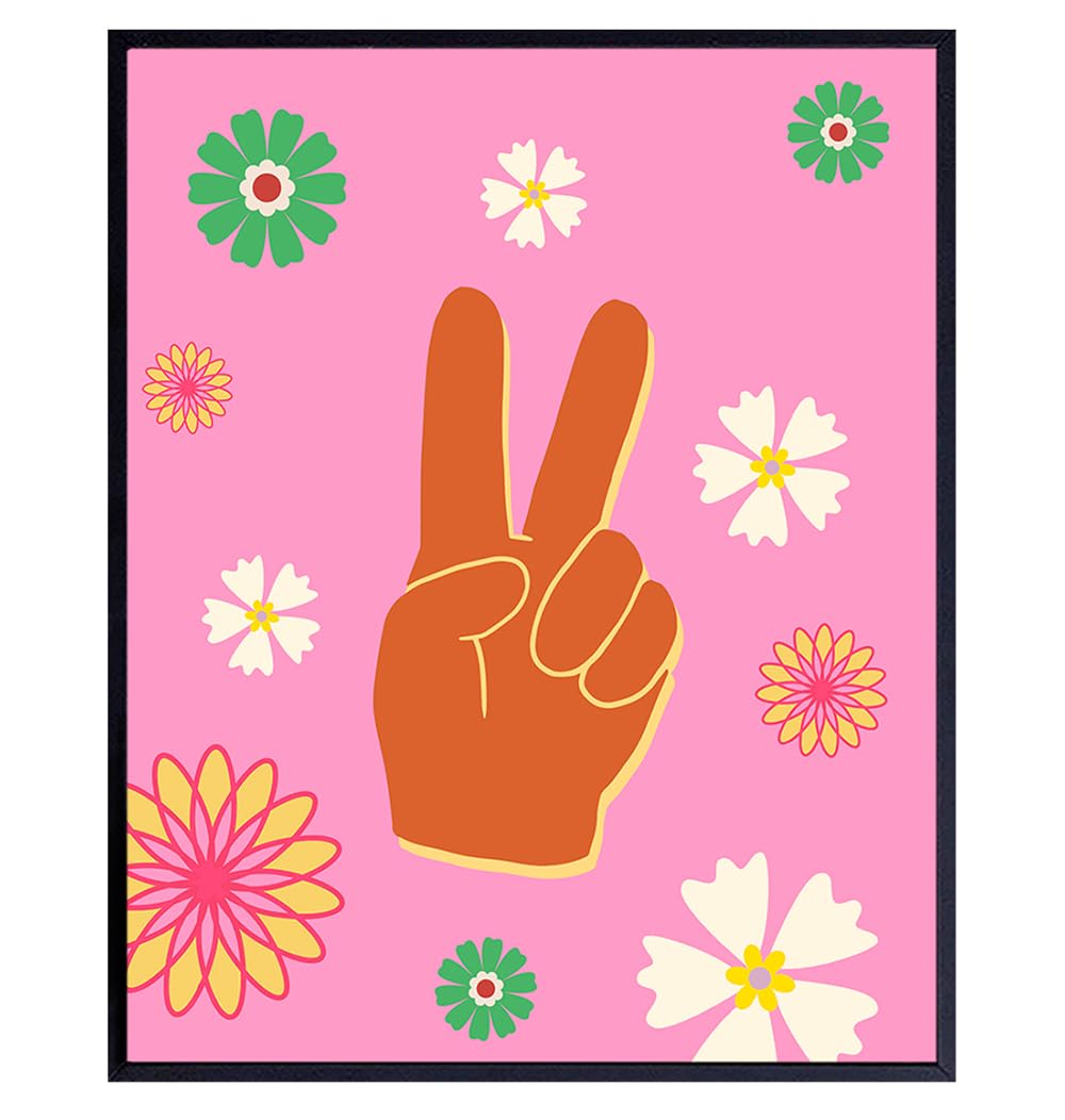 Amazon.com: 70s Retro Peace Sign Decor - Groovy Flower Power